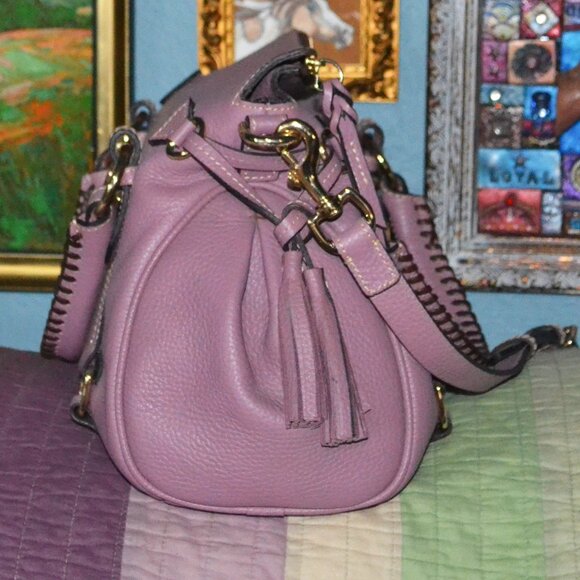 Dooney & Bourke Small Mauve Satchel Bag Purse EUC - Picture 8 of 9
